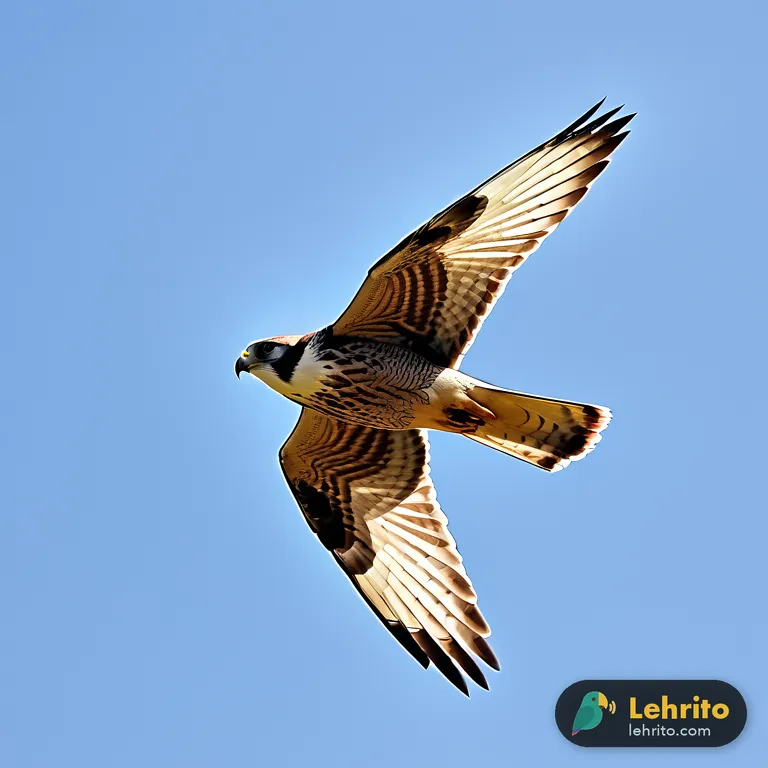 falcon — A bird of prey with long pointed wings and a notched beak, typically hunting by day.