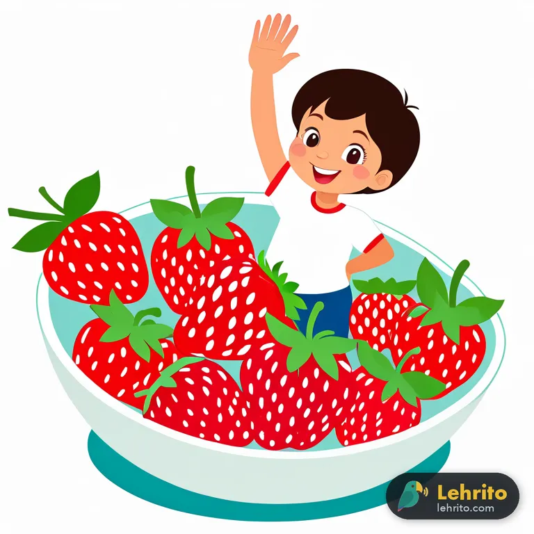 strawberry — A small, sweet, red fruit with seeds on its surface, produced by a low-growing plant.