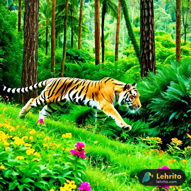 tiger — A large wild cat with orange fur and black stripes.